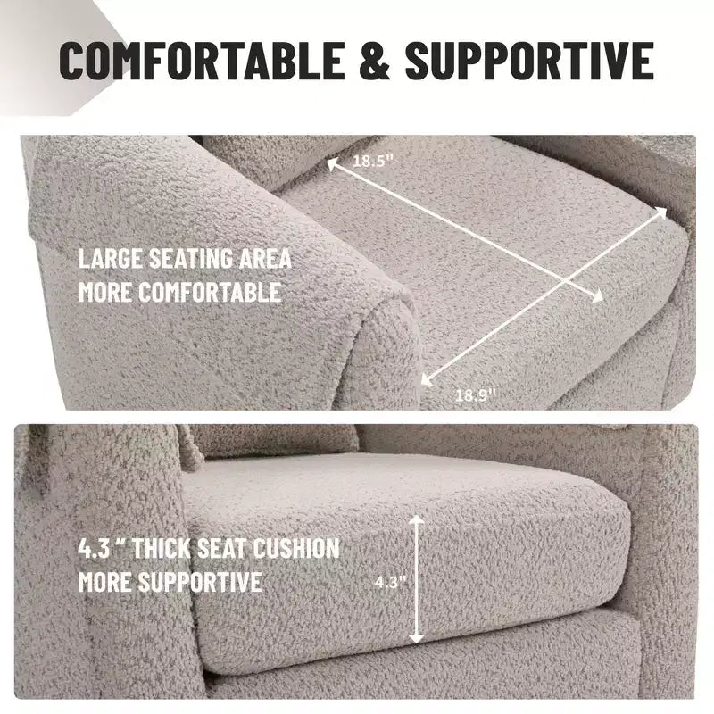 Swivel Accent Chair with Ottoman Set, Modern Chenille Barrel Armchair with Removable Back Pillow and 2 Armrest Covers , Black