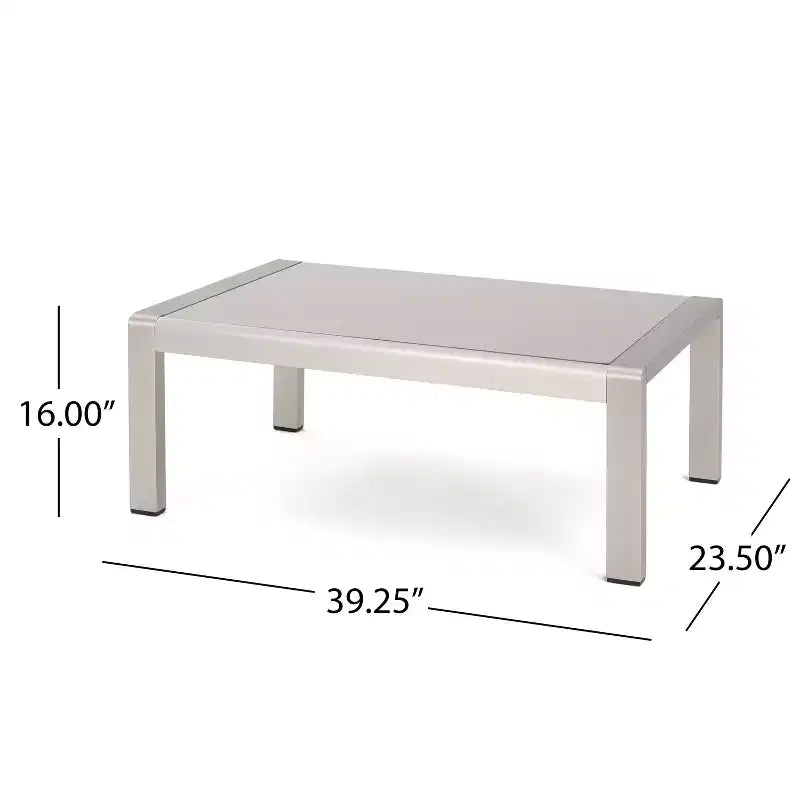 GDFStudio Wendy Salon de jardin 4 places en aluminium avec coussins