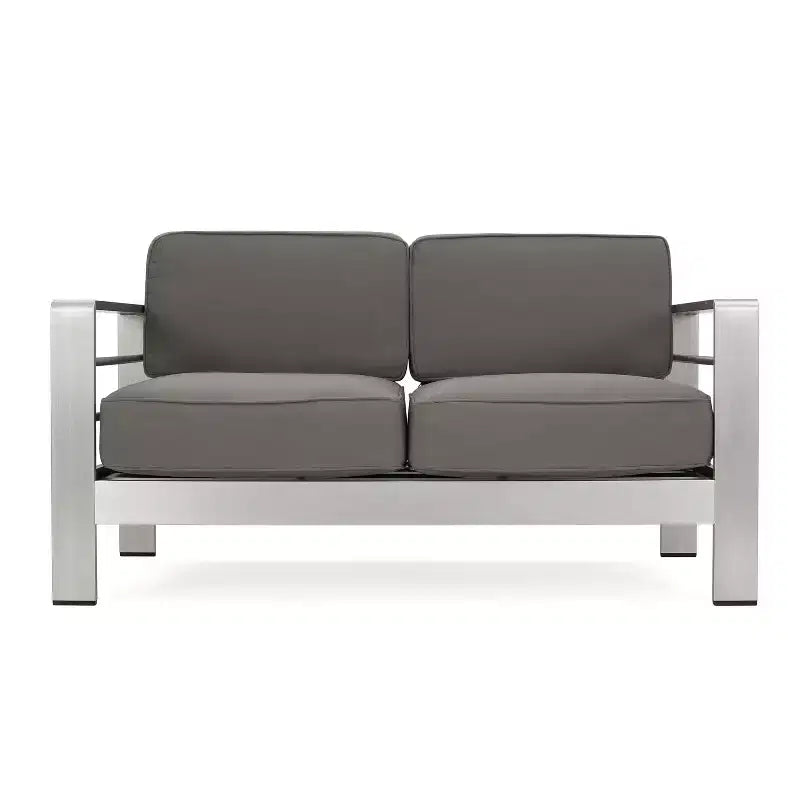 GDFStudio Wendy Salon de jardin 4 places en aluminium avec coussins