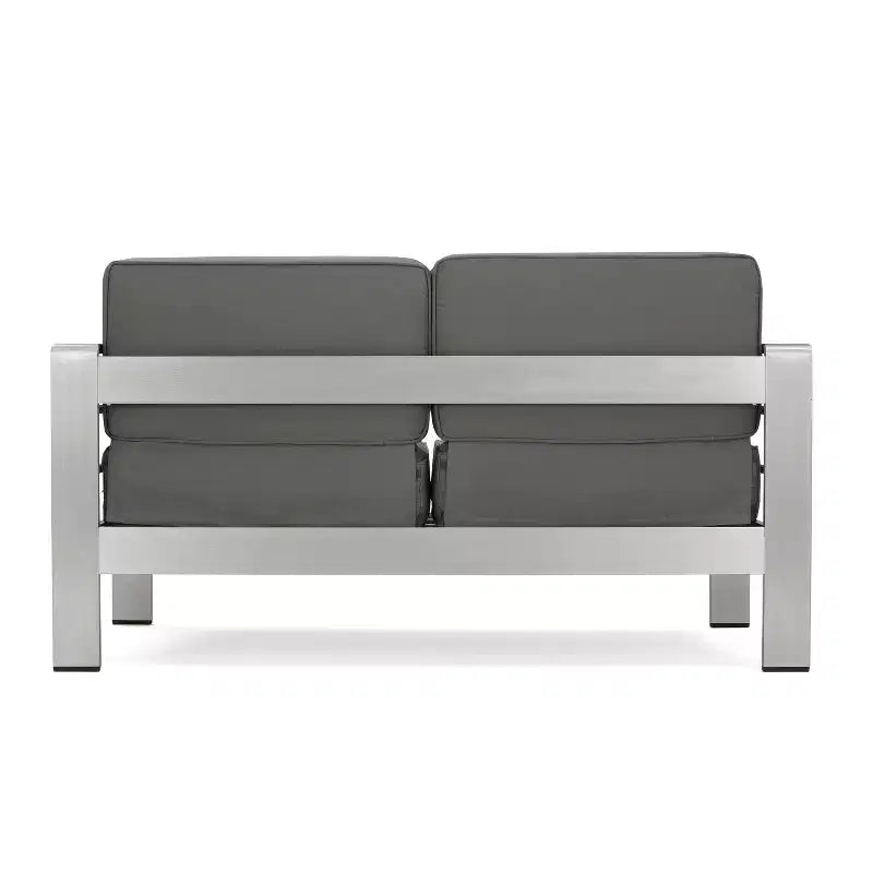 GDFStudio Wendy Salon de jardin 4 places en aluminium avec coussins