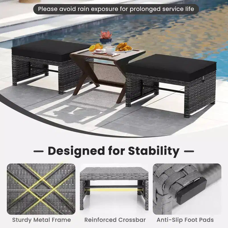 Ensemble de mobilier de patio Costway 6 pièces, salon sectionnel d'extérieur en rotin PE Noir/Gris/Bleu marine/Rouge/Blanc/Turquoise