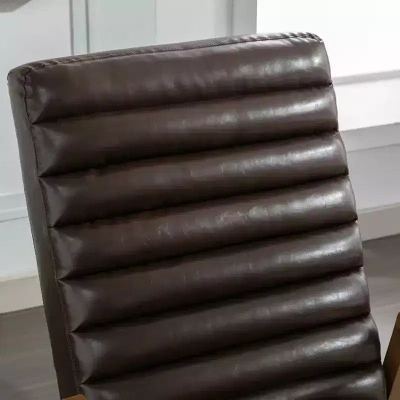 Bestier 26 Fauteuil inclinable pour adulte, fauteuil luxueux en cuir ciré à l'huile avec repose-pieds, fauteuil inclinable rembourré pour salon et lecture