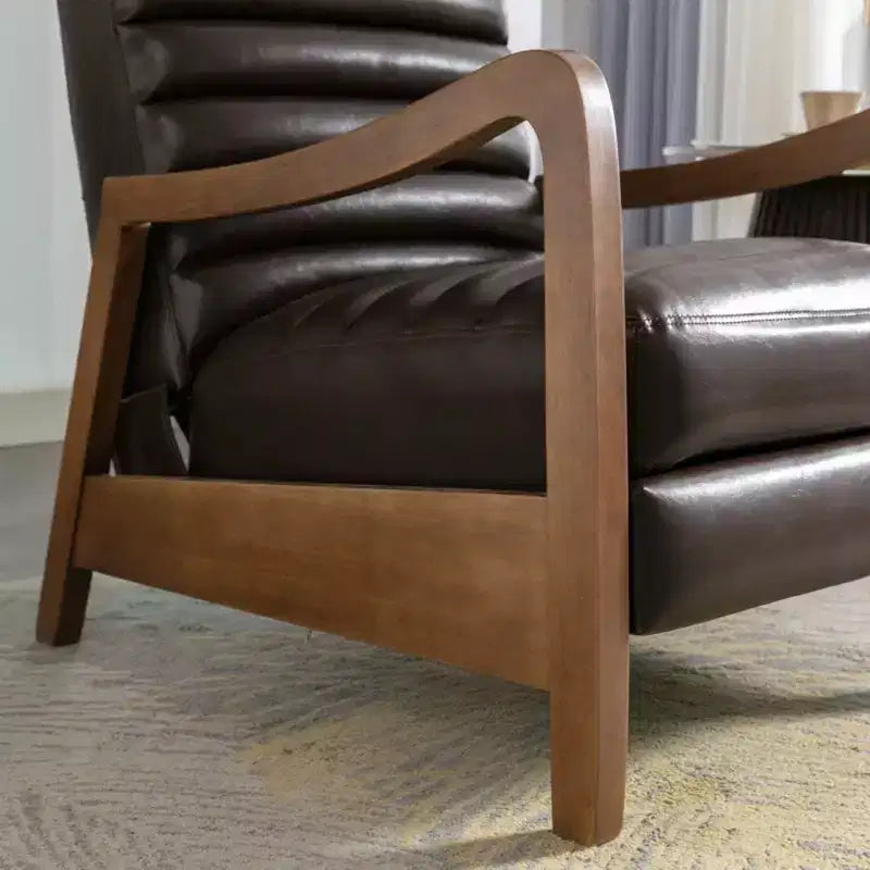 Bestier 26 Fauteuil inclinable pour adulte, fauteuil luxueux en cuir ciré à l'huile avec repose-pieds, fauteuil inclinable rembourré pour salon et lecture
