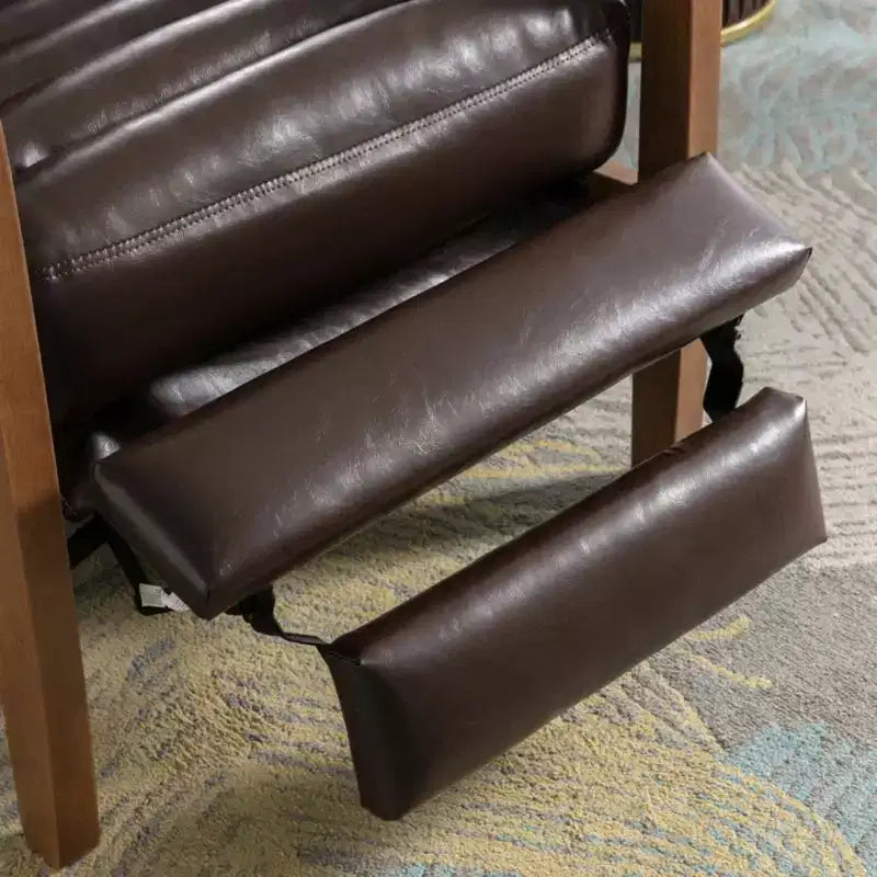 Bestier 26 Fauteuil inclinable pour adulte, fauteuil luxueux en cuir ciré à l'huile avec repose-pieds, fauteuil inclinable rembourré pour salon et lecture
