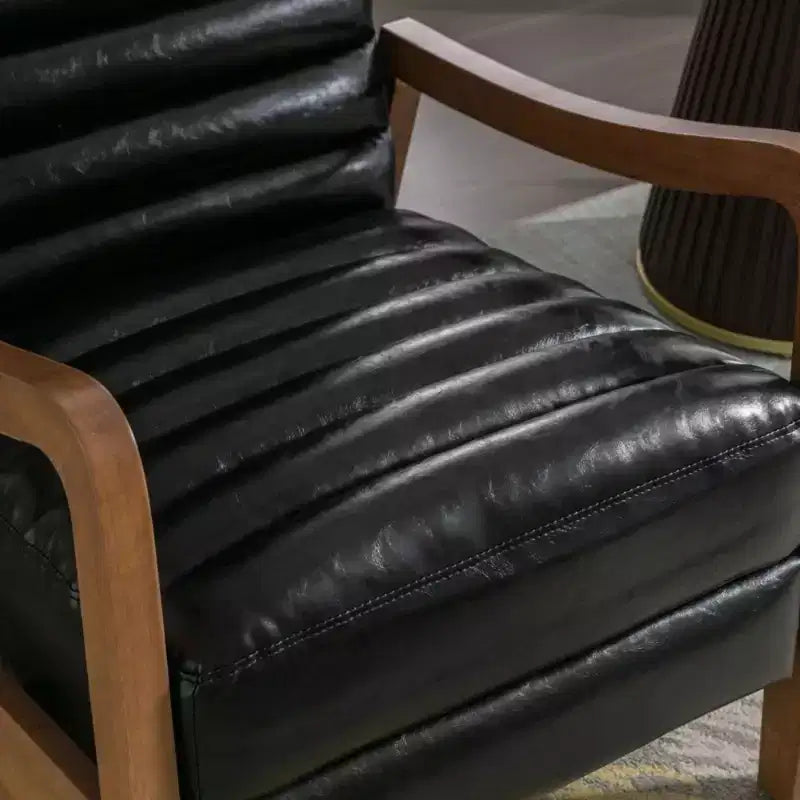 Bestier 26 Fauteuil inclinable pour adulte, fauteuil luxueux en cuir ciré à l'huile avec repose-pieds, fauteuil inclinable rembourré pour salon et lecture