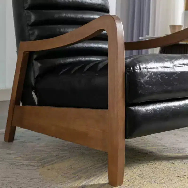 Bestier 26 Fauteuil inclinable pour adulte, fauteuil luxueux en cuir ciré à l'huile avec repose-pieds, fauteuil inclinable rembourré pour salon et lecture
