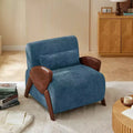 GDFStudio Ezreal Modern 34.6 Wood and Chenille Upholstered Accent Armchair