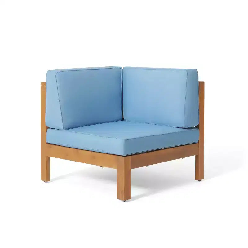 Christopher Knight Home Brava Ensemble de canapé sectionnel d'extérieur 5 places en bois d'acacia avec foyer