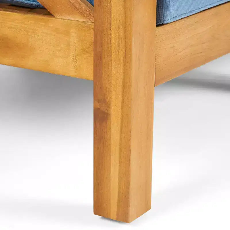 Christopher Knight Home Brava Ensemble de canapé sectionnel d'extérieur 5 places en bois d'acacia avec foyer