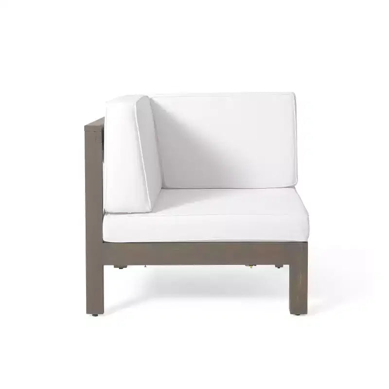 Christopher Knight Home Brava Ensemble de canapé sectionnel d'extérieur 5 places en bois d'acacia avec foyer