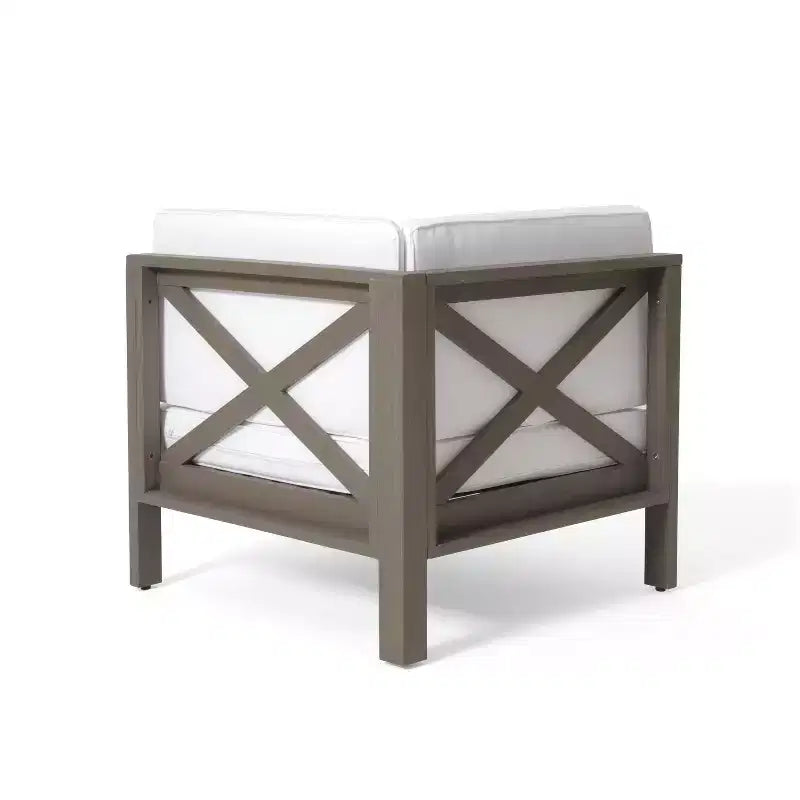 Christopher Knight Home Brava Ensemble de canapé sectionnel d'extérieur 5 places en bois d'acacia avec foyer