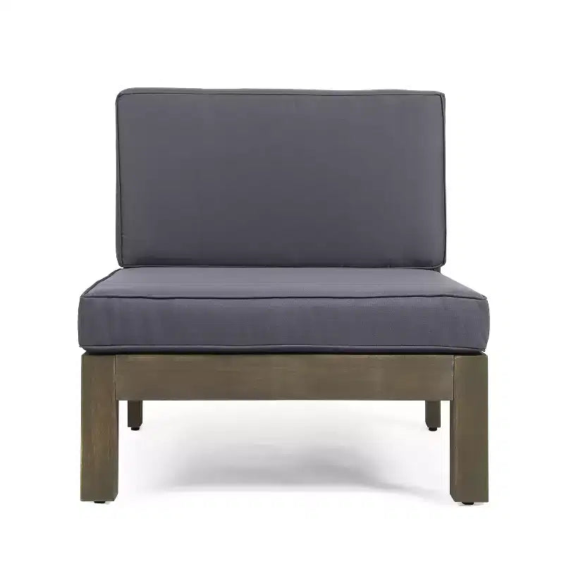 Christopher Knight Home Brava Ensemble de canapé sectionnel d'extérieur 5 places en bois d'acacia avec foyer