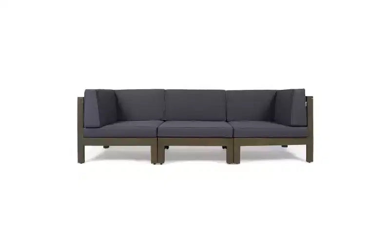Christopher Knight Home Sandy Ensemble de 6 meubles de jardin modulaires en bois d'acacia avec coussins résistants à l'eau