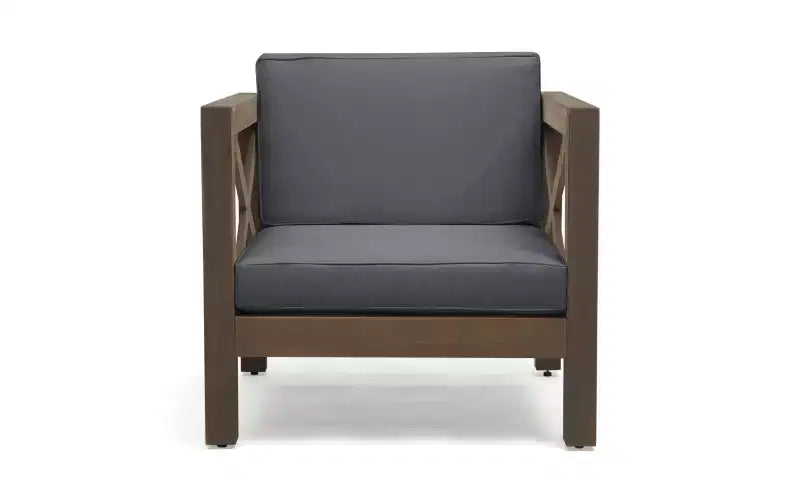 Christopher Knight Home Sandy Ensemble de 6 meubles de jardin modulaires en bois d'acacia avec coussins résistants à l'eau