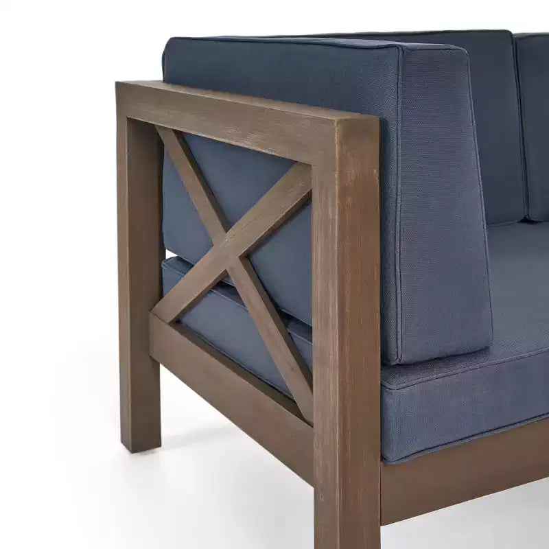 Christopher Knight Home Sandy Ensemble de 6 meubles de jardin modulaires en bois d'acacia avec coussins résistants à l'eau