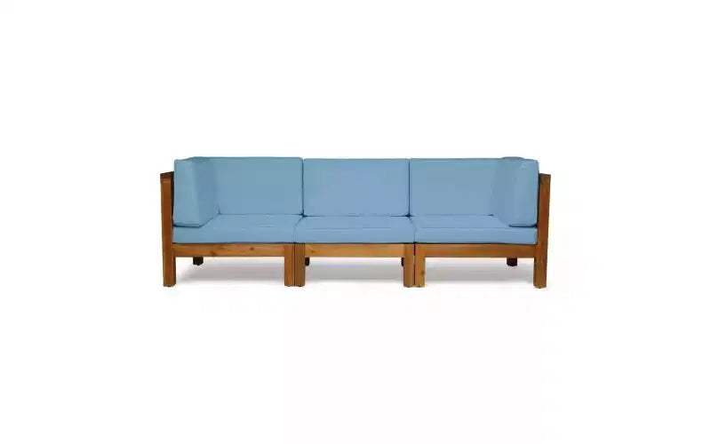 Christopher Knight Home Sandy Ensemble de 6 meubles de jardin modulaires en bois d'acacia avec coussins résistants à l'eau