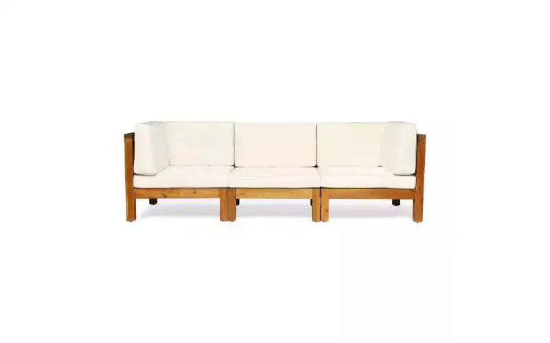 Christopher Knight Home Sandy Ensemble de 6 meubles de jardin modulaires en bois d'acacia avec coussins résistants à l'eau