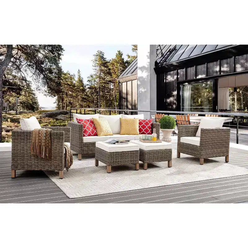 Salons de jardin 5 pièces avec coussins
