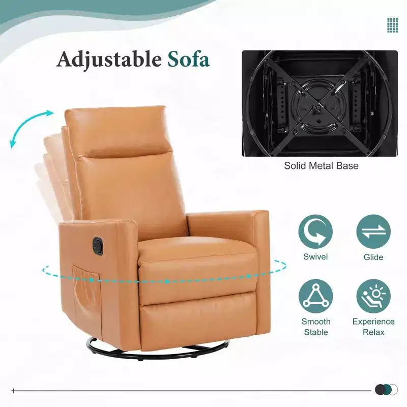 Fauteuil d'appoint MAYEERTY - Fauteuil pivotant à 360° en chenille avec coussin lombaire