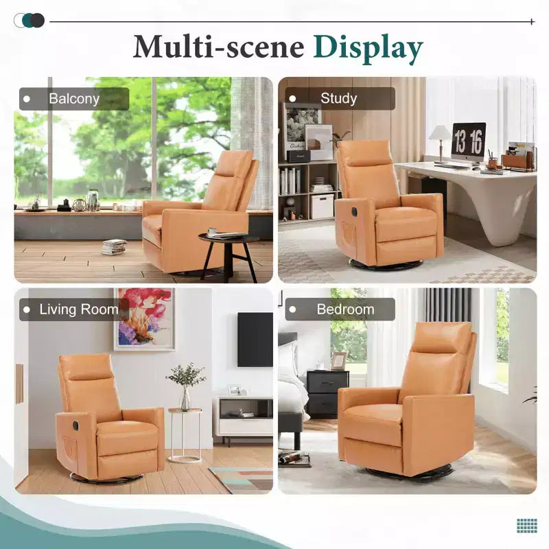 Fauteuil d'appoint MAYEERTY - Fauteuil pivotant à 360° en chenille avec coussin lombaire