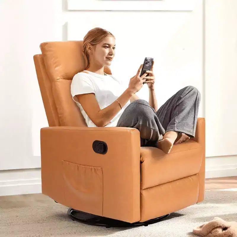 Fauteuil d'appoint MAYEERTY - Fauteuil pivotant à 360° en chenille avec coussin lombaire