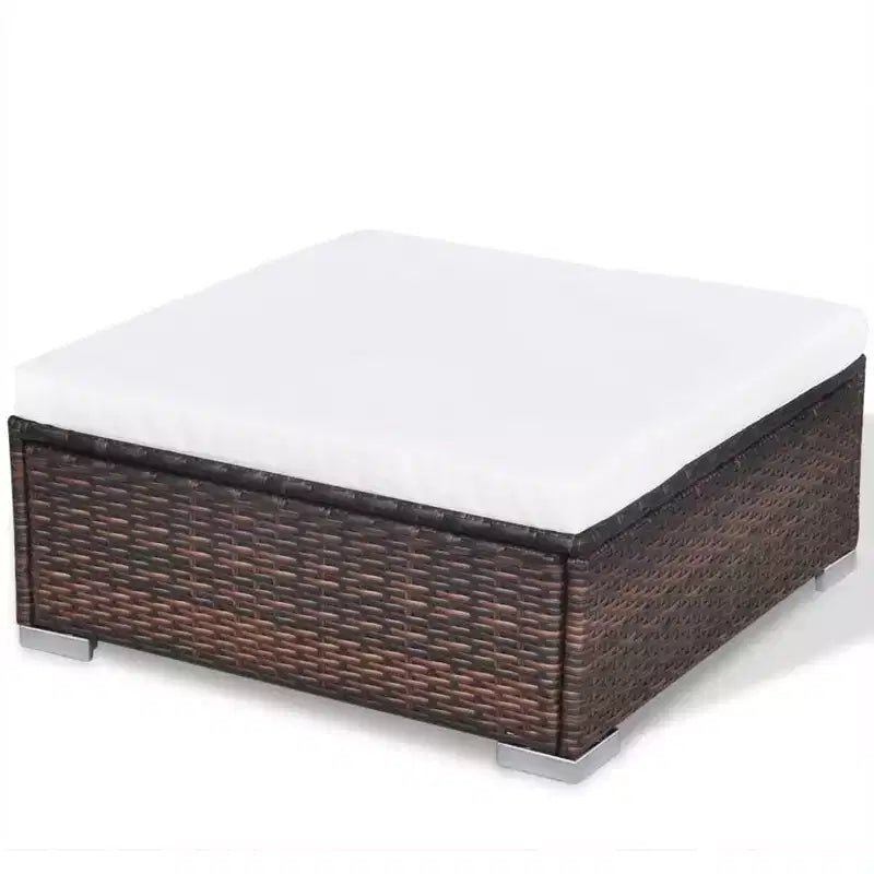 vidaXL Salon de jardin Marron, Blanc crème