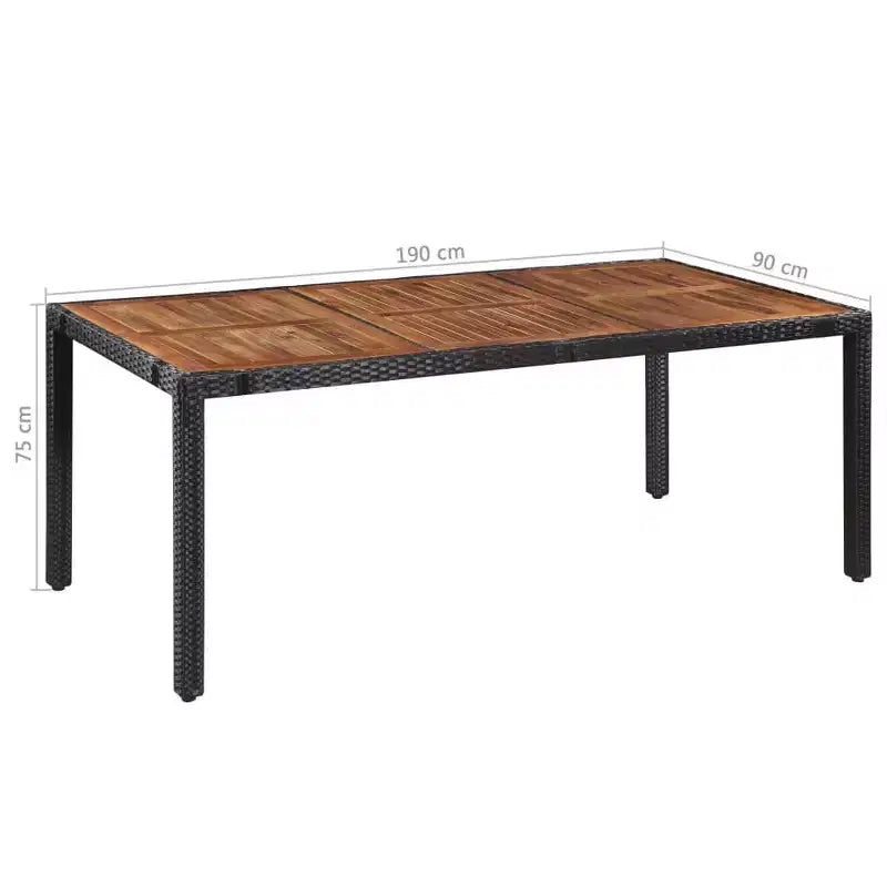 vidaXL Salon de jardin - Résine tressée et bois d'acacia, résistant à l'eau et durable - 9 pièces avec 1 table et 8 chaises - Marron/Noir