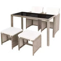 vidaXL Outdoor Dining Set Grey Poly Rattan Medium Foldable