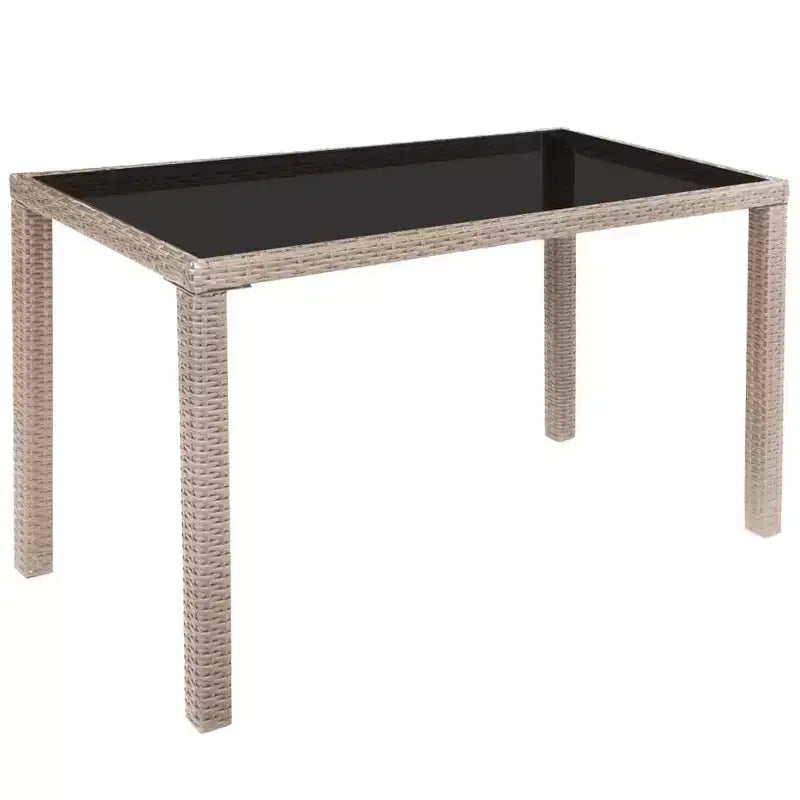 vidaXL Salon de jardin gris en résine tressée, pliable, de taille moyenne