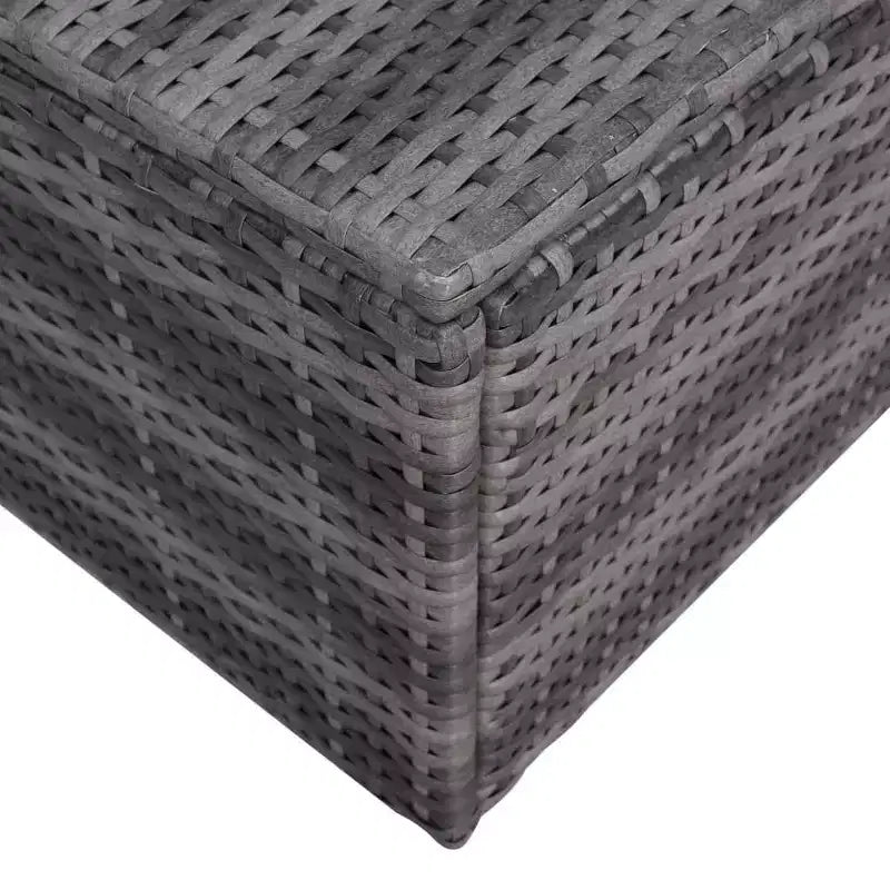 vidaXL Salon de jardin gris en résine tressée, acier revêtu de poudre, verre moyen