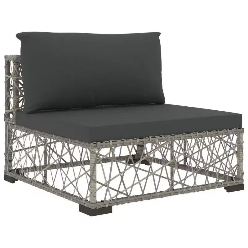 vidaXL Salon de jardin 6 pièces en résine tressée gris grandes housses amovibles