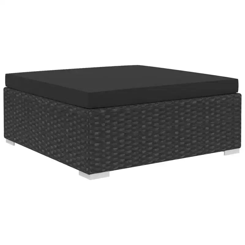 vidaXL Salon de jardin 10 pcs avec coussins résine tressée noir