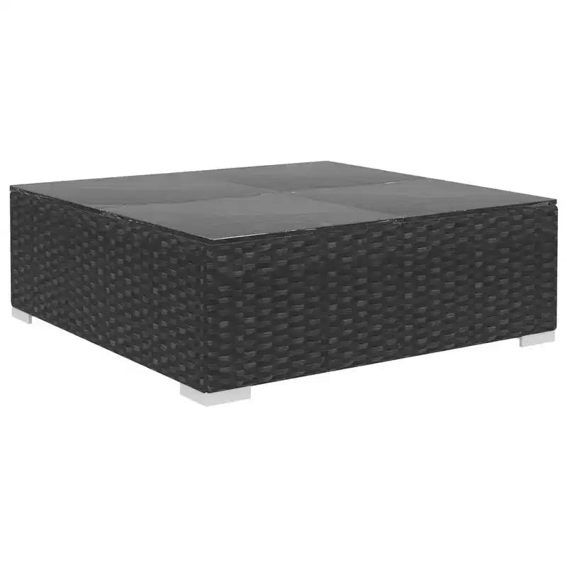vidaXL Salon de jardin 10 pcs avec coussins résine tressée noir