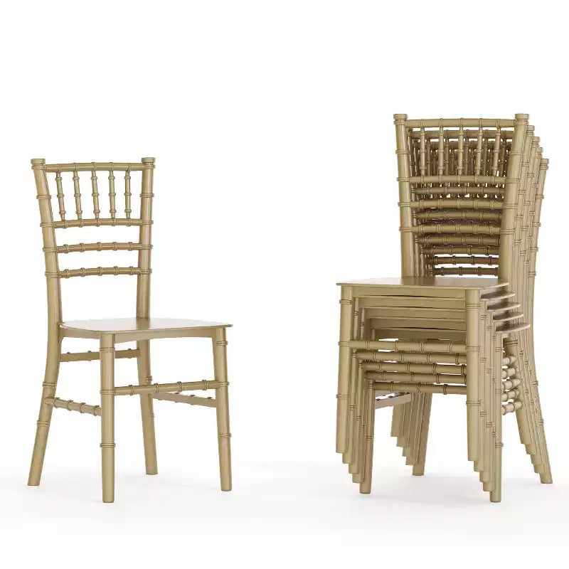 Flash Furniture HERCULES Set of 6 Childs Gold Resin Party and Event Chiavari Chairs for Commercial & Residential Use