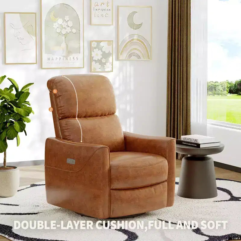 Fauteuil inclinable pivotant et berçant, en similicuir, avec support lombaire, dossier haut, inclinaison manuelle