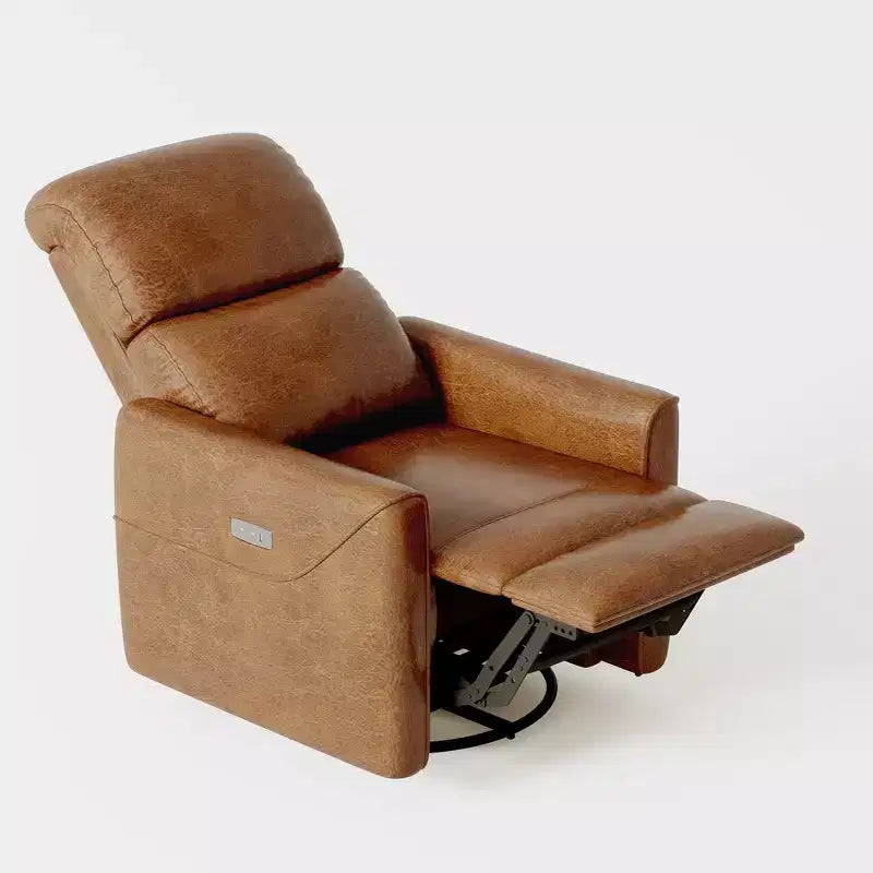 Fauteuil inclinable pivotant et berçant, en similicuir, avec support lombaire, dossier haut, inclinaison manuelle