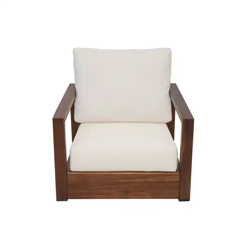 Christopher Knight Home Errol Ensemble de conversation 3 pièces contemporain d'extérieur en bois d'acacia avec coussins