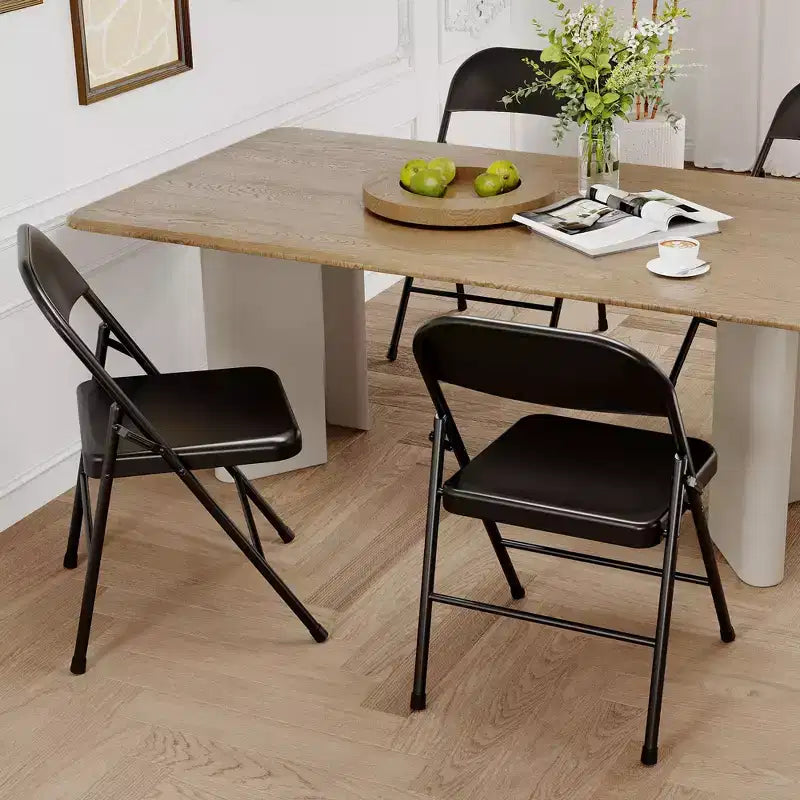 Lot de 4 chaises pliantes – Chaises de camping robustes avec capacité de 159 kg, siège rembourré et support dorsal pour utilisation intérieure/extérieure