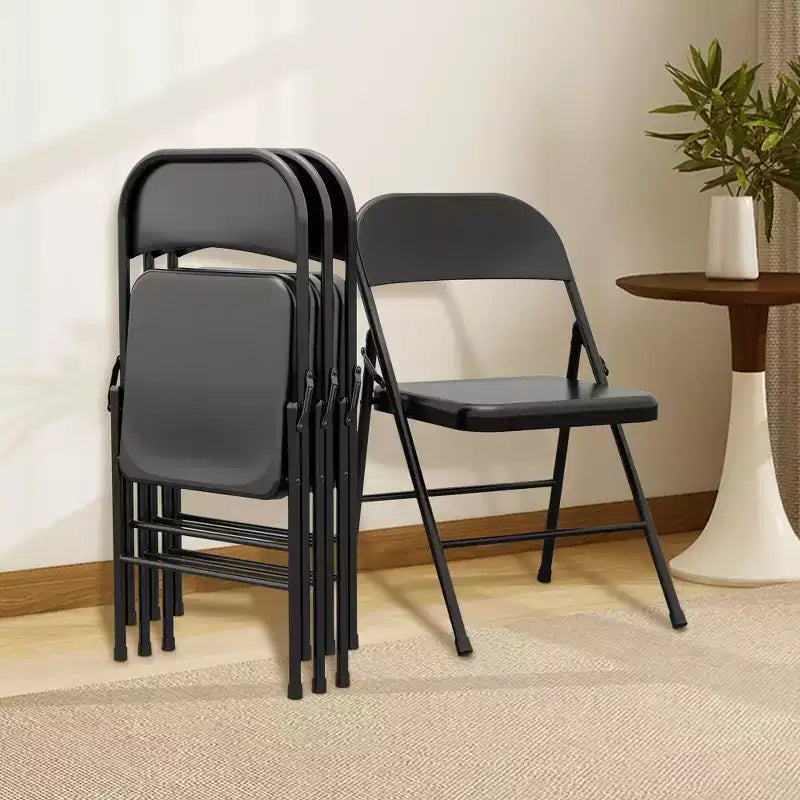 Lot de 4 chaises pliantes – Chaises de camping robustes avec capacité de 159 kg, siège rembourré et support dorsal pour utilisation intérieure/extérieure