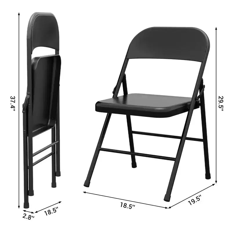 Lot de 4 chaises pliantes – Chaises de camping robustes avec capacité de 159 kg, siège rembourré et support dorsal pour utilisation intérieure/extérieure