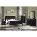 Commode à 5 tiroirs en bois massif pour chambre à coucher, lit traîneau, quincaillerie en laiton, assemblage facile