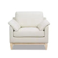 Jennifer Taylor Home Pasadena 36 Wide Modern Farmhouse Accent Arm Chair in Flax White