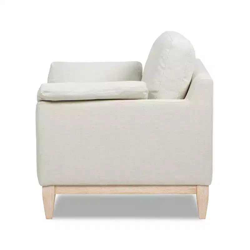 Fauteuil d'appoint large de 36 pouces Jennifer Taylor Home Pasadena, style ferme moderne, en lin blanc