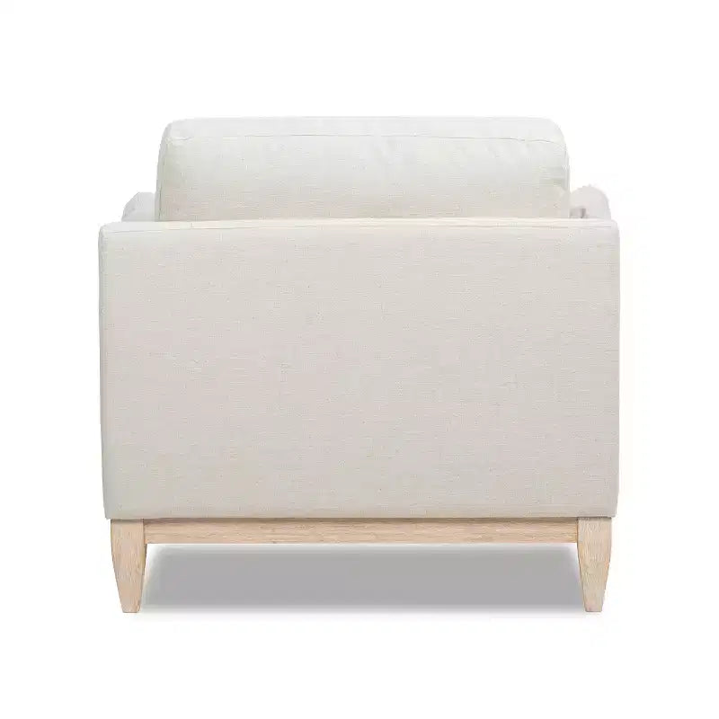 Fauteuil d'appoint large de 36 pouces Jennifer Taylor Home Pasadena, style ferme moderne, en lin blanc