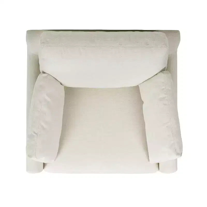 Fauteuil d'appoint large de 36 pouces Jennifer Taylor Home Pasadena, style ferme moderne, en lin blanc