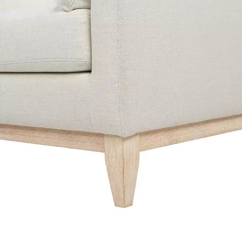 Fauteuil d'appoint large de 36 pouces Jennifer Taylor Home Pasadena, style ferme moderne, en lin blanc