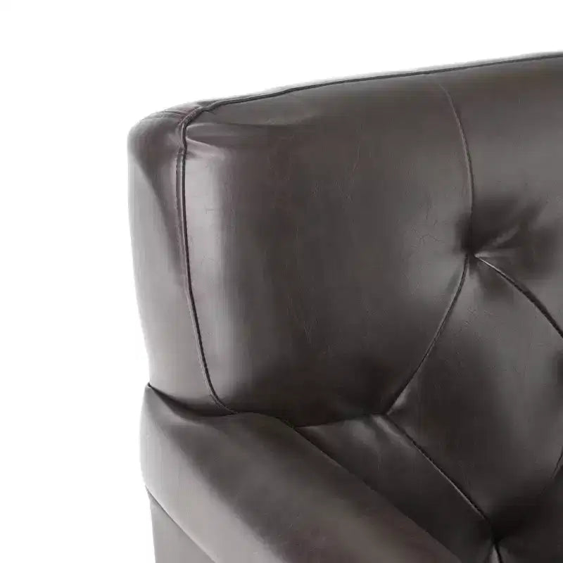 Christopher Knight Home Veronica Fauteuil Club Contemporain en Cuir Collé Tufté avec Accoudoirs Roulés