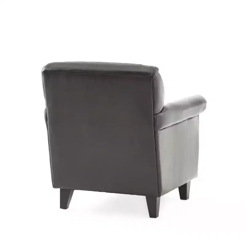 Christopher Knight Home Veronica Fauteuil Club Contemporain en Cuir Collé Tufté avec Accoudoirs Roulés
