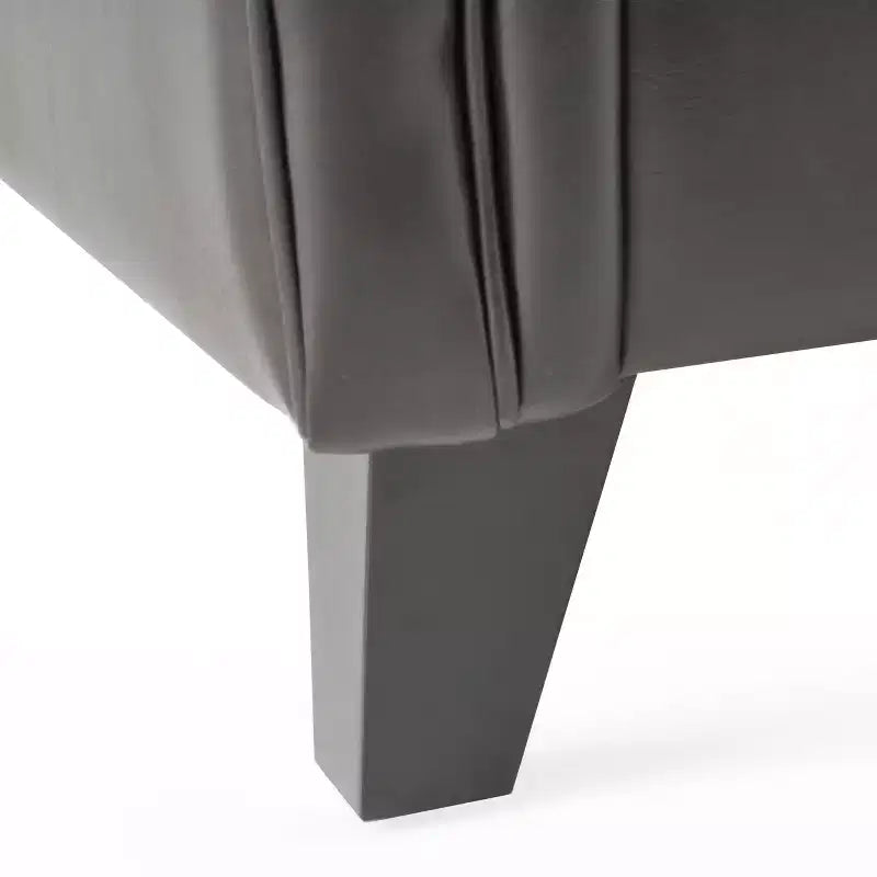 Christopher Knight Home Veronica Fauteuil Club Contemporain en Cuir Collé Tufté avec Accoudoirs Roulés