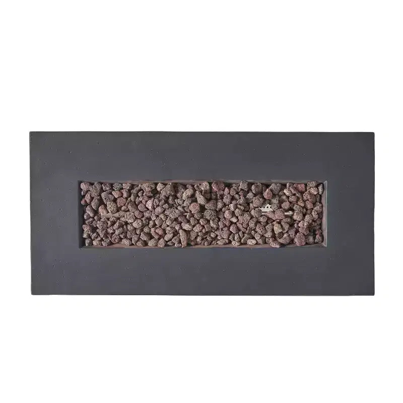 Christopher Knight Home Brava Canapé d'angle d'extérieur en bois d'acacia 8 places avec foyer